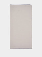 House of Capricorn Hand-Embroidered Maria Ice Blue Linen with Blue Embroidery Napkin