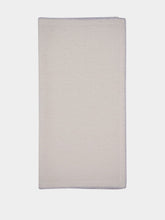 House of Capricorn Hand-Embroidered Maria Ice Blue Linen with Blue Embroidery Napkin