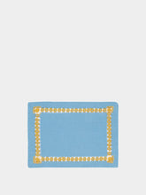 Hand-Embroidered Maria Turquoise with Yellow Embroidery Cocktail Napkin | PDP - Fashion Clinic