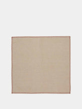 House of Capricorn Hand-Embroidered Viana Beige Linen with Red Embroidery Placemat and Napkin Set