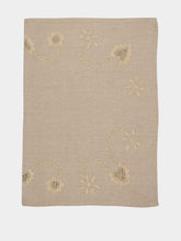 House of Capricorn Hand-Embroidered Viana Beige Linen with Beige Embroidery Placemat and Napkin Set