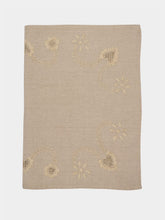 House of Capricorn Hand-Embroidered Viana Beige Linen with Beige Embroidery Placemat and Napkin Set