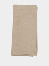 House of Capricorn Hand-Embroidered Viana Beige Linen with Beige Embroidery Placemat and Napkin Set