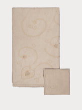 House of Capricorn Hand-Embroidered Viana Beige Linen with Beige Embroidery Tablecloth and Napkin Set
