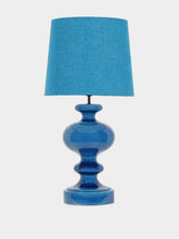 House of Capricorn Luso Blue Linen Large Lampshade