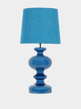 House of Capricorn Cardosas Blue Linen Abat Jour