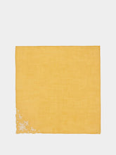 House of Capricorn Hand-Embroidered Santana Yellow Cotton Napkin