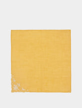 House of Capricorn Hand-Embroidered Santana Yellow Cotton Napkin