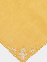 House of Capricorn Hand-Embroidered Santana Yellow Cotton Napkin