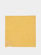 House of Capricorn Hand-Embroidered Santana Yellow Cotton Napkin