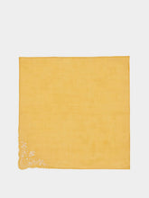House of Capricorn Hand-Embroidered Santana Yellow Cotton Napkin