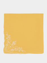 House of Capricorn Hand-Embroidered Santana Yellow Cotton Napkin