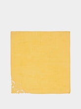 House of Capricorn Hand-Embroidered Santana Yellow Cotton Napkin