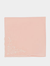 House of Capricorn Hand-Embroidered Santana Pink Cotton Napkin