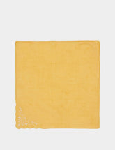 House of Capricorn Hand-Embroidered Santana Yellow Cotton Napkin