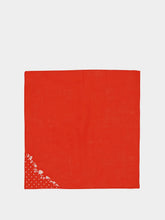 House of Capricorn Hand-Embroidered Santana Red Cotton Napkin