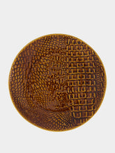 House of Capricorn Jacaré Brown Ceramic Dinner Plate