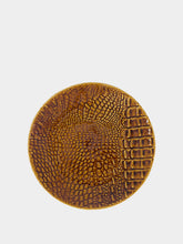 House of Capricorn Jacaré Brown Ceramic Dessert Plate