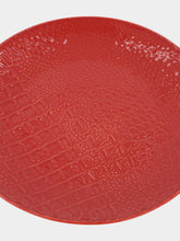 House of Capricorn Jacaré Red Ceramic Dinner Plate