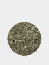 House of Capricorn Jacaré Green Ceramic Dessert Plate