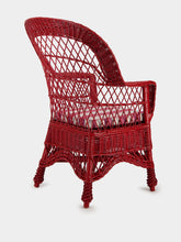 House of Capricorn Handmade Furnas Red Wicker Armchair