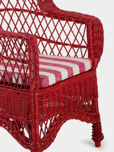 House of Capricorn Handmade Furnas Red Wicker Armchair