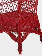 House of Capricorn Handmade Furnas Red Wicker Armchair