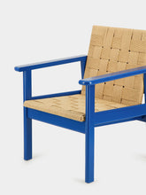 House of Capricorn Medeiros Blue Wood and Natural Cord Armchair