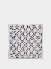 House of Capricorn Handmade Carlota Blue Cotton Linen Cushion