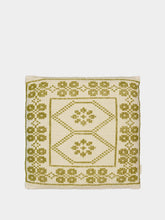 House of Capricorn Handmade Inês Green Cotton Linen Cushion