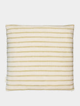 House of Capricorn Handmade Inês Green Cotton and Linen Cushion