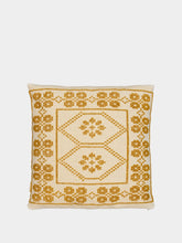 House of Capricorn Handmade Inês Yellow Cotton Linen Cushion
