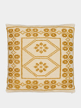 House of Capricorn Handmade Inês Yellow Cotton and Linen Cushion