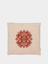House of Capricorn Handmade Augusta Natural and Brick Cotton Linen Cushion