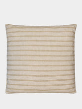 House of Capricorn Handmade Augusta Natural and Yellow Cotton and Linen Cushion
