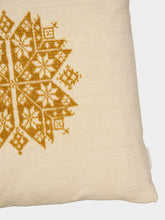 House of Capricorn Handmade Augusta Natural and Yellow Cotton Linen Cushion
