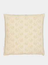 House of Capricorn Handmade Mafalda Natural and Yellow Stripes Cotton and Linen Cushion