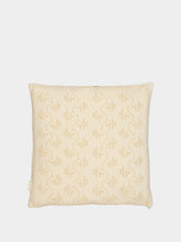 House of Capricorn Handmade Mafalda Natural and Yellow Striped Cotton Linen Cushion