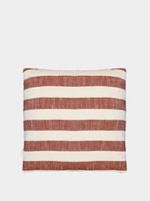 House of Capricorn Handmade Mafalda Natural and Red Stripes Cotton Linen Cushion