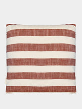 House of Capricorn Handmade Mafalda Natural and Red Stripes Cotton and Linen Cushion