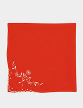 House of Capricorn Hand-Embroidered Santana Red Cotton Napkin