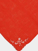 House of Capricorn Hand-Embroidered Santana Red Cotton Napkin