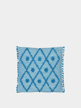 House of Capricorn Handmade Sofia Blue Mixed Recycled Fibres Cushion