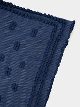 House of Capricorn Handmade Sofia Dark Blue Mixed Recycled Fibres Cushion