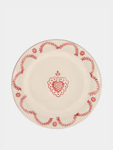 House of Capricorn Hand-Painted Viana Red Stoneware Dinner Plate