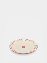 House of Capricorn Hand-Painted Viana Red Stoneware Dessert Plate