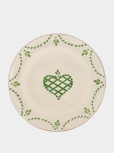 House of Capricorn Hand-Painted Viana Green Sandstone Dinner Plate