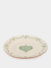 House of Capricorn Hand-Painted Viana Green Sandstone Dinner Plate