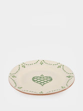 House of Capricorn Hand-Painted Viana Green Stoneware Dinner Plate