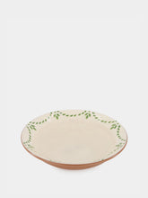 House of Capricorn Hand-Painted Viana Green Stoneware Soup Plate